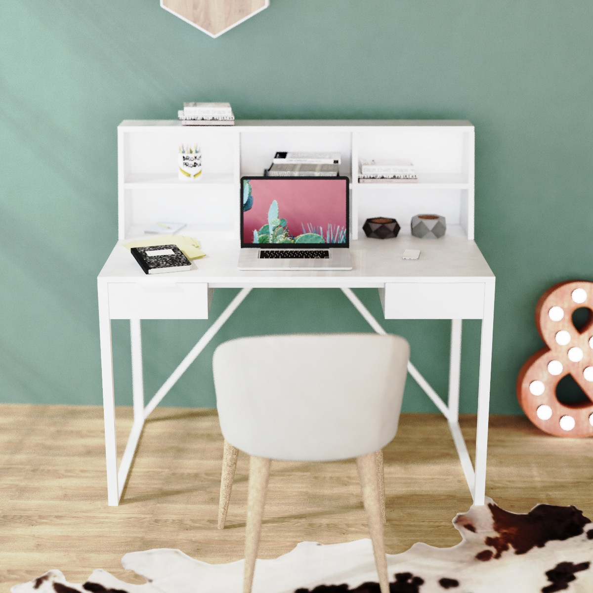 Письменный стол crafto ОСТИН / white в стиле лофт - фото 3 - id-p100888287