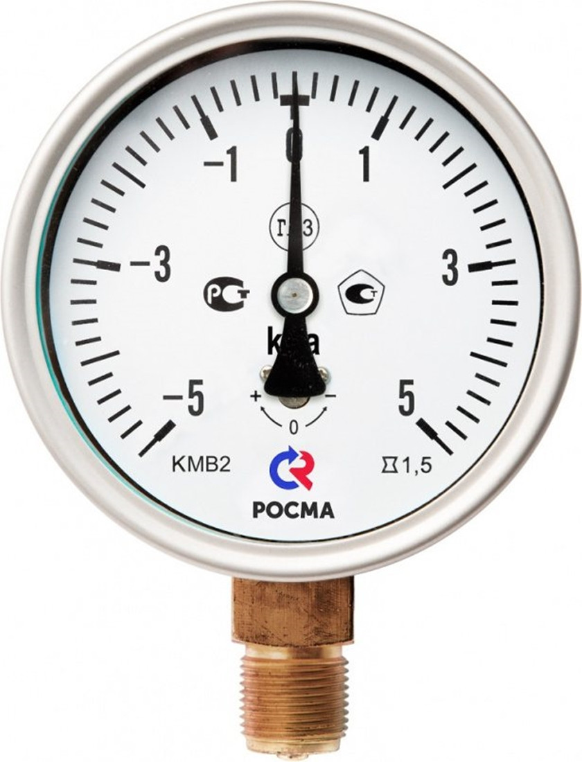 Тягонапоромер КМВ-22Р(-0,8+0,8kPа)G1/2.1,5 симметричная шкала (манометр низкого давления)