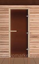 Купить дверь для бани DoorWood стекло Бронза Матовое 8 мм на 3-х петлях, 700*1900, коробка осина