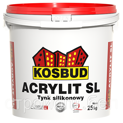 Декоративная силиконовая штукатурка KOSBUD ACRYLIT-SLN, 25 кг, Польша, фото 2