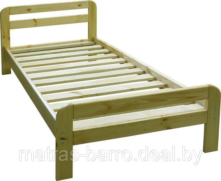 Односпальная кровать Массив-Элегия (90х200 см) в тонировке венге (массив березы) - фото 2 - id-p100965454