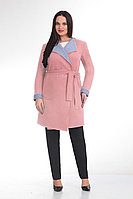 Женское осеннее шерстяное розовое пальто GALEREJA 514 розовый 52р.