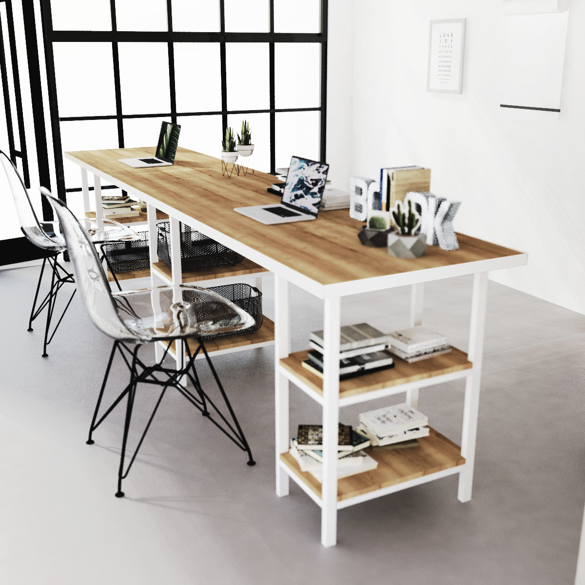 Письменный стол crafto МАСТЕР / white в стиле лофт - фото 2 - id-p100986111