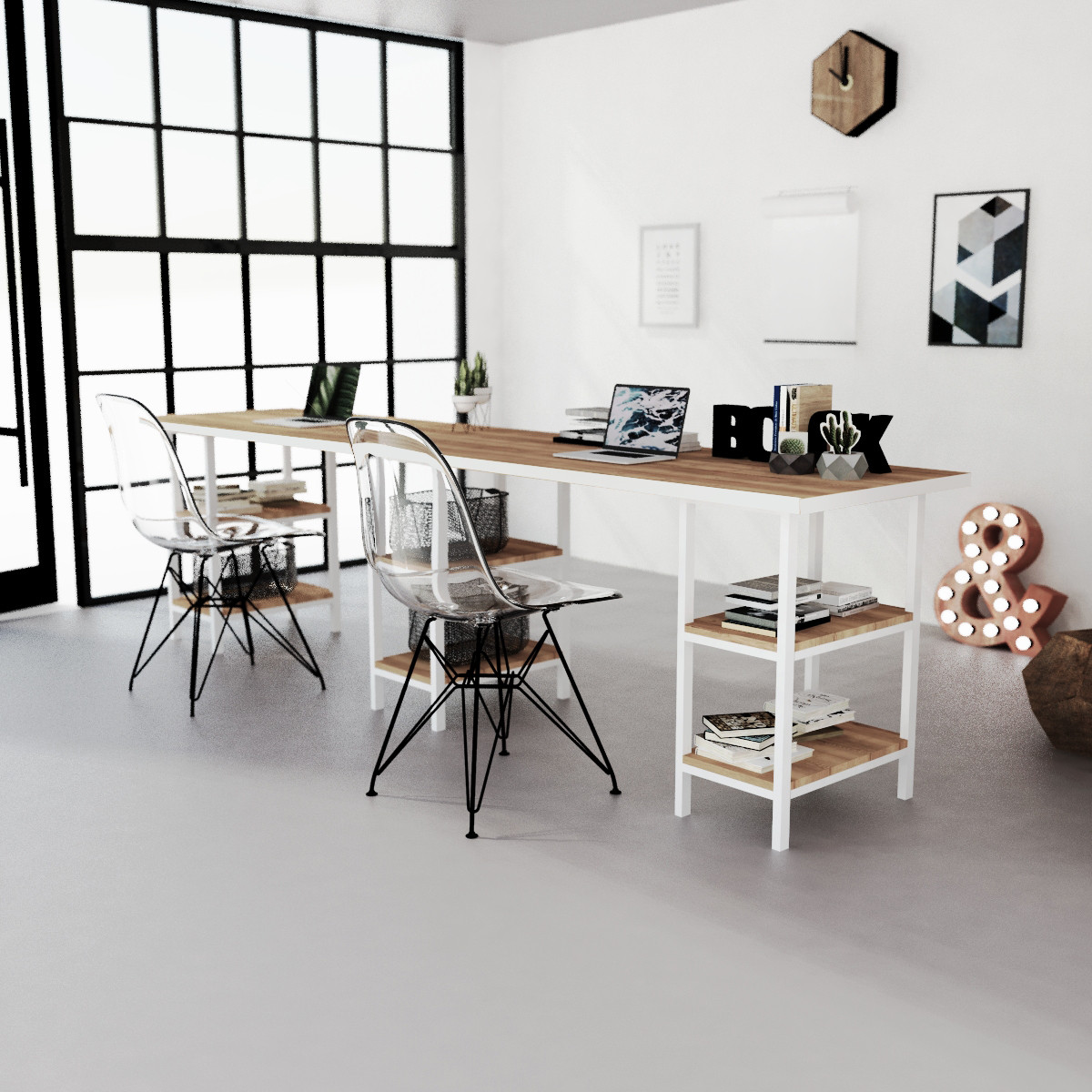 Письменный стол crafto МАСТЕР / white в стиле лофт - фото 1 - id-p100986111
