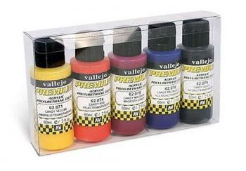 Набор акриловых красок Premium Colors Кэнди (Прозрачные), 5x60 мл, Vallejo