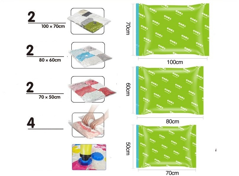 Вакуумные пакеты для одежды (набор 10 пакетов +насос) - фото 3 - id-p4430198