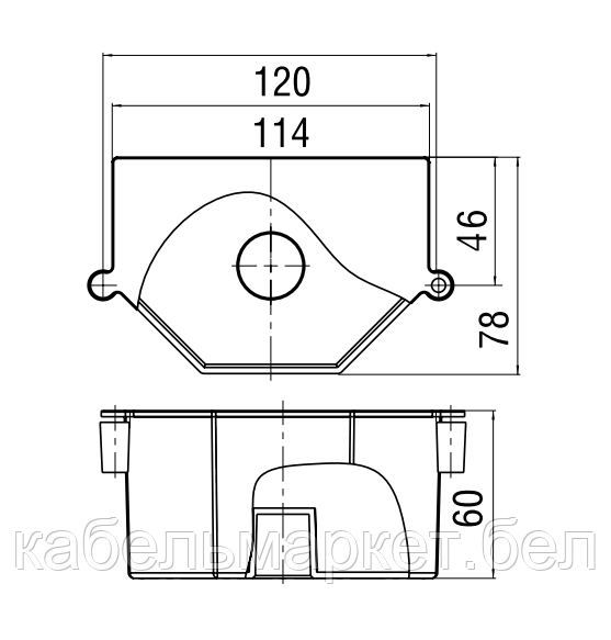 10132 - Коробка расп. для заливки в бетон 119х76мм, H=60мм - фото 3 - id-p100985421