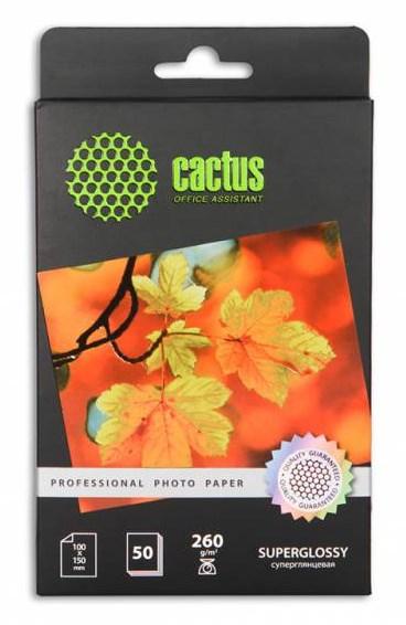 Фотобумага Cactus Prof 10x15, 260 г/м2, 50 л., одност. суперглянцевая (CS-HGA626050) - фото 1 - id-p44485730