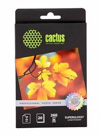 Фотобумага Cactus Prof 10x15, 260 г/м2, 20 л., одност. глянцевая (Prof CS-HGA626020)