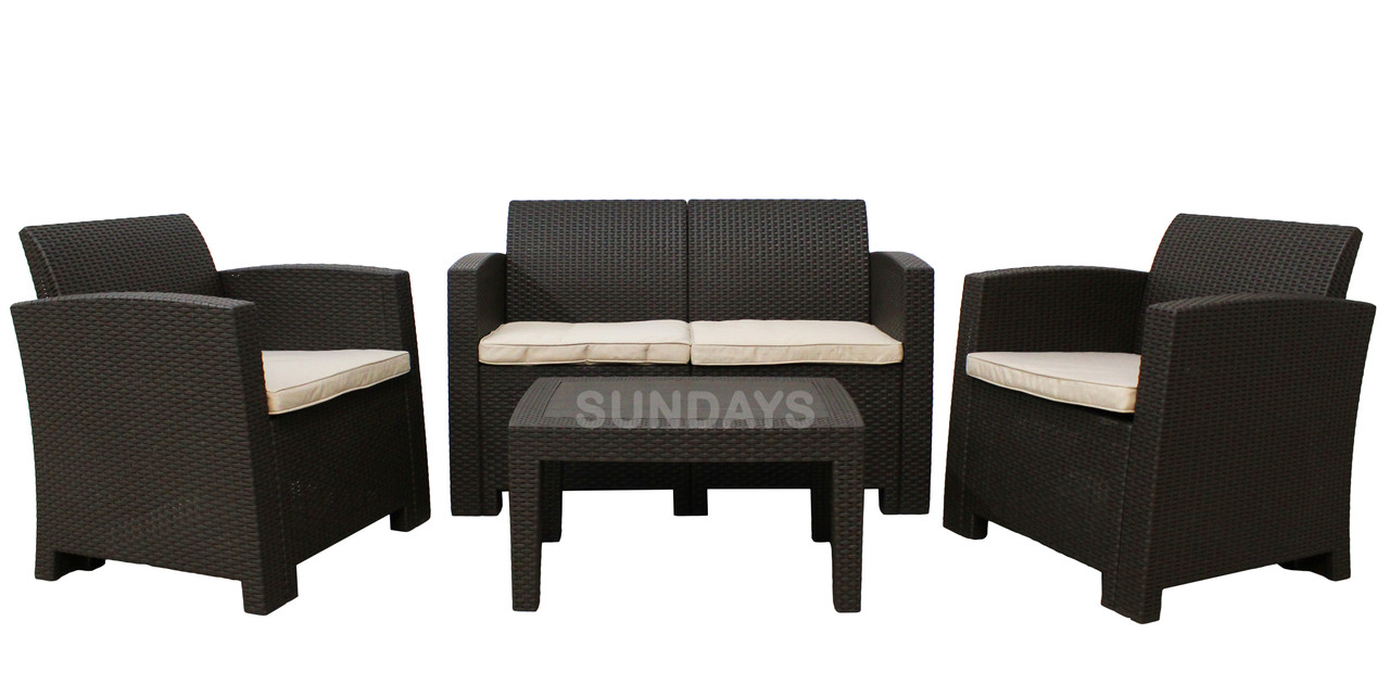 Sundays Комплект садовой мебели Sundays SF2-4P (коричневый/бежевый)
