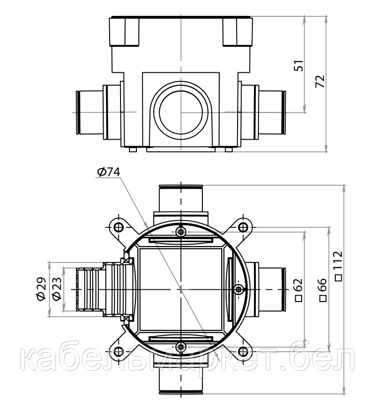 10135 - Коробка установочная для заливки в бетон D=70 мм, H=72 мм - фото 2 - id-p100985423