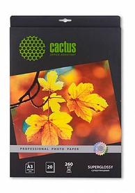 Фотобумага Cactus Prof A3, 260 г/м2, 20 л., одност. глянцевая (CS-HGA326020)