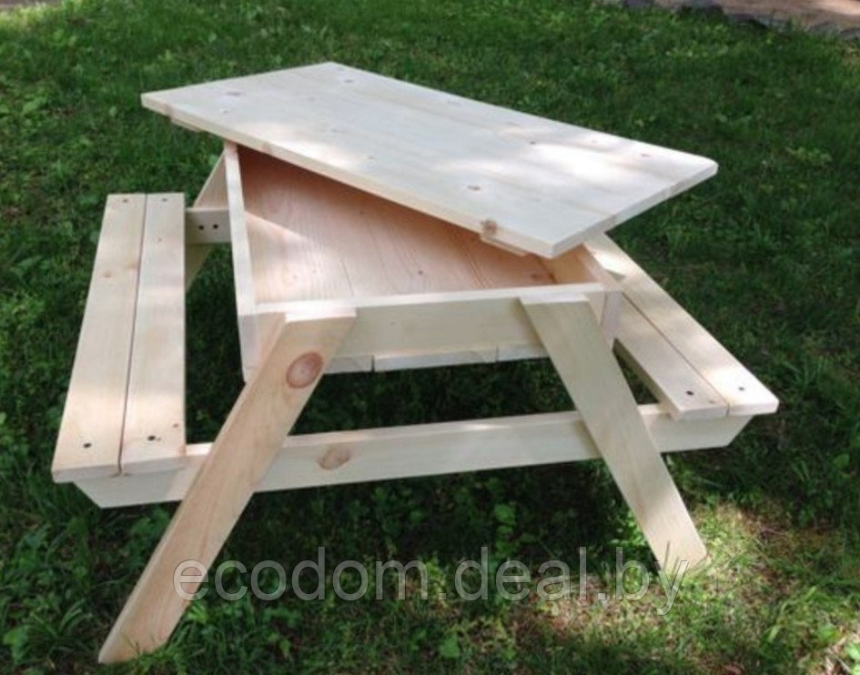 Песочница-столик детский  деревянный  №10