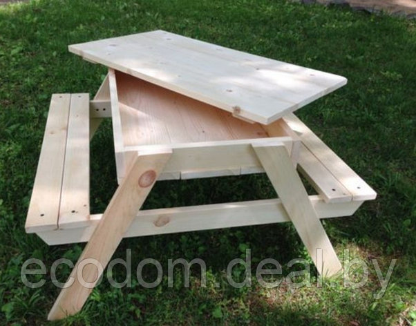 Песочница-столик детский  деревянный  №10, фото 2