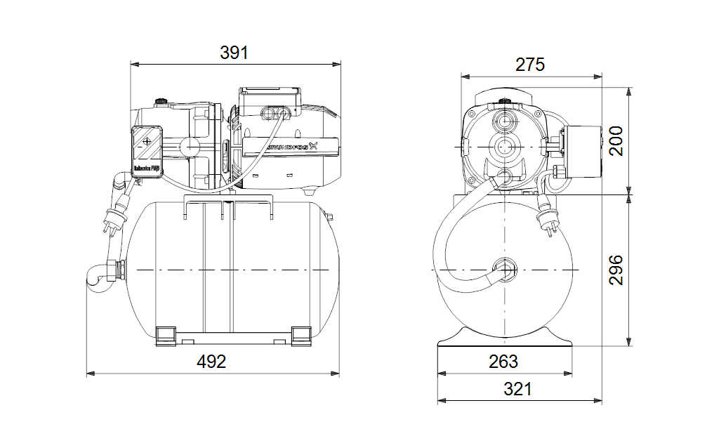 Насосная станция Grundfos JPA 3-42 PT-H с баком 20 литров - фото 3 - id-p69143765