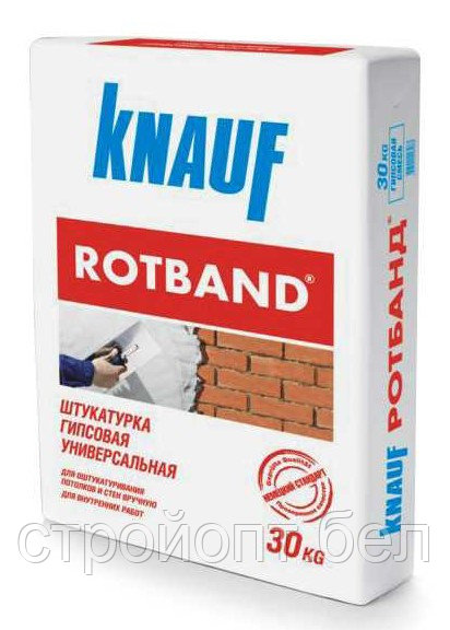 Универсальная гипсовая штукатурка KNAUF ROTBAND, 30 кг, РБ - фото 2 - id-p59242930