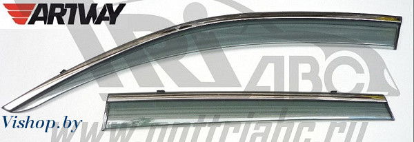 Дефлекторы боковых окон Toyota Land Cruiser FJ200 с молдингом из нерж.стали