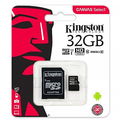 Карта памяти Kingston Canvas Select Micro SDHC UHS-1 32Gb - фото 1 - id-p101100745
