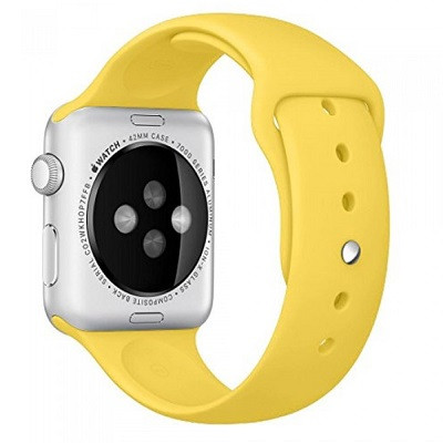 Ремешок силиконовый Sport Band желтый для Apple Watch Series 4/5/6/SE 40mm - фото 1 - id-p101100748