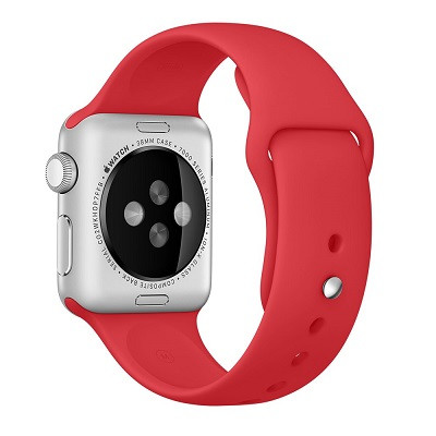 Ремешок силиконовый Sport Band красный для Apple Watch Series 4/5/6/SE 40mm - фото 3 - id-p101100750