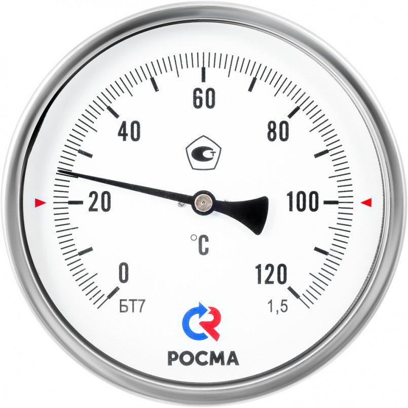 Термометр биметаллический БТ-51.211(0-200С)G1/2.150.1,5 осевой d=100мм