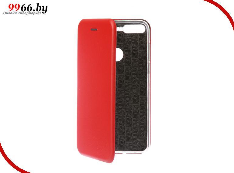 Чехол-книга для телефона на Huawei 7C Pro силиконовый красный 12407 Хуавей