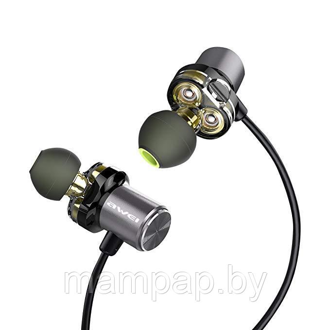 Наушники беспроводные Bluetooth Awei X660BL с двойным динамикам