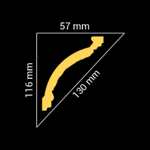 Потолочный плинтус GLANZEPOL GP1 (116*57*2000мм) - фото 7 - id-p101149535