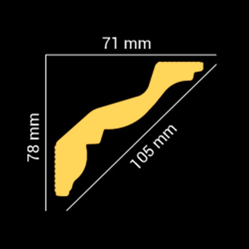 Потолочный плинтус GLANZEPOL GP10 (78*71*2000мм) - фото 7 - id-p101149537