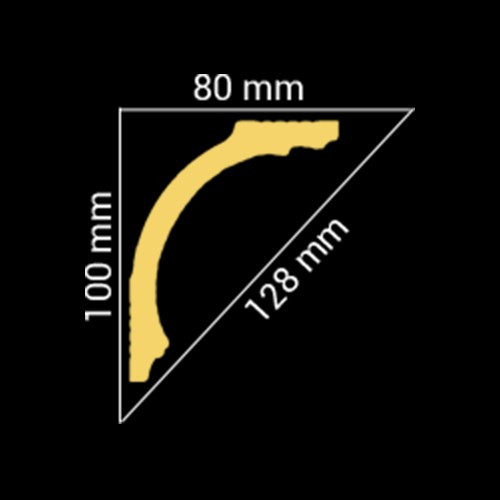 Потолочный плинтус GLANZEPOL GP14 GOLD (100*80*2000мм) - фото 2 - id-p101149549
