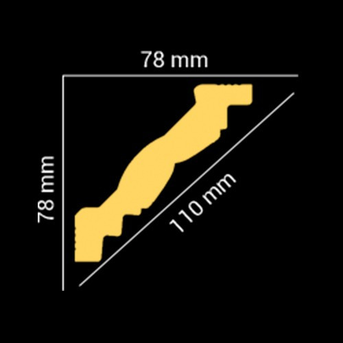 Потолочный плинтус GLANZEPOL GP15 (78*78*2000мм) - фото 3 - id-p101149551