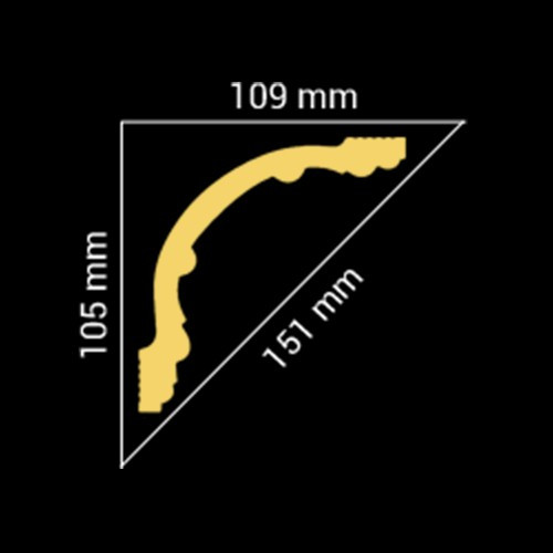 Потолочный плинтус GLANZEPOL GP20 C (105*109*2000мм) - фото 3 - id-p101149561