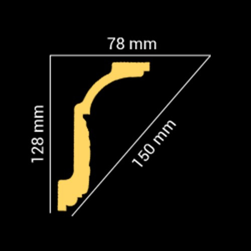 Потолочный плинтус GLANZEPOL GP23 (128*78*2000мм) - фото 3 - id-p101149567