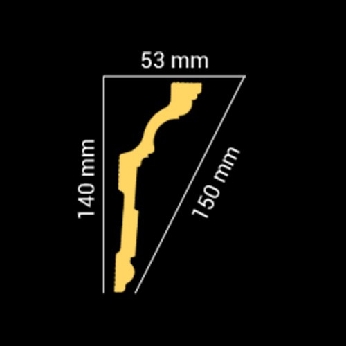 Потолочный плинтус GLANZEPOL GP24 GOLD (104*53*2000мм) - фото 2 - id-p101149571