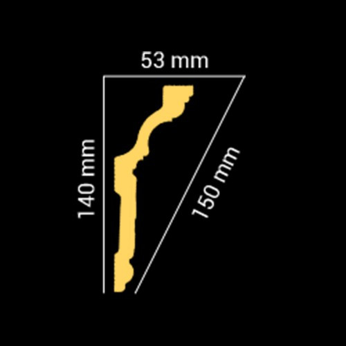Потолочный плинтус GLANZEPOL GP25 SILVER (104*53*2000мм) - фото 2 - id-p101149580