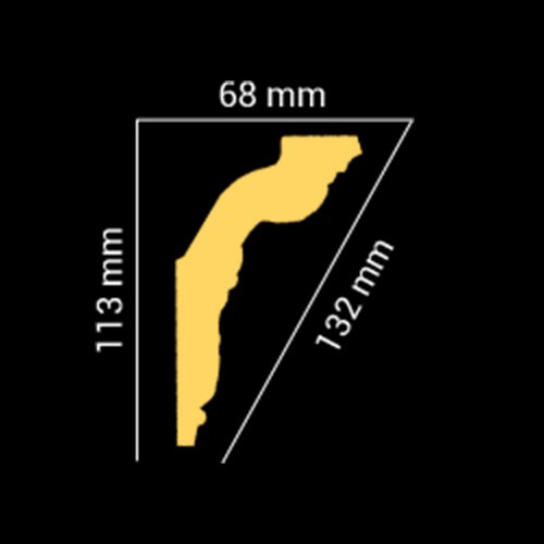 Потолочный плинтус GLANZEPOL GP27 (113*68*2000мм) - фото 3 - id-p101149584