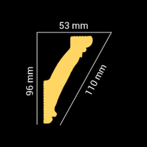 Потолочный плинтус GLANZEPOL GP28 (96*53*2000мм) - фото 3 - id-p101149586