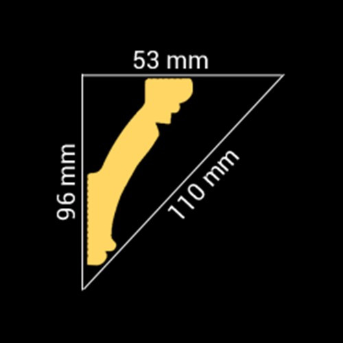 Потолочный плинтус GLANZEPOL GP28 GOLD (96*53*2000мм) - фото 2 - id-p101149588