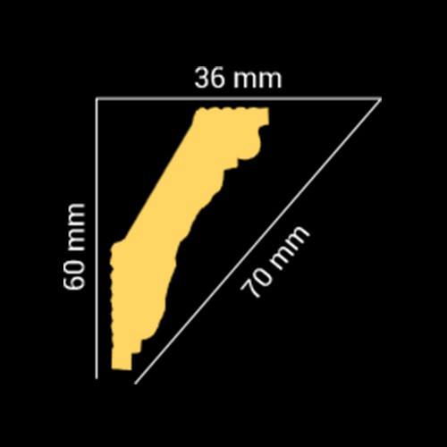 Потолочный плинтус GLANZEPOL GP34 (60*36*2000mm) - фото 3 - id-p101149604