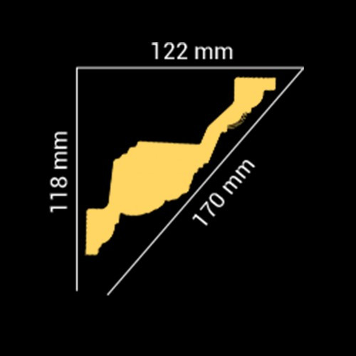 Потолочный плинтус GLANZEPOL GP47 (118*122*2000мм) - фото 3 - id-p101149628