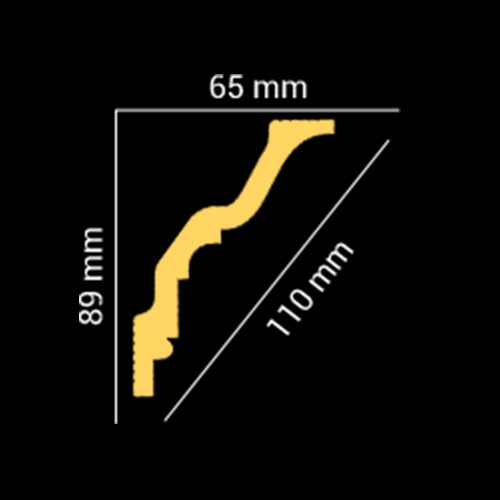 Потолочный плинтус GLANZEPOL GP70 (89*65*2000мм) - фото 3 - id-p101149678