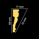 Потолочный плинтус GLANZEPOL GP72 (68*17*2000мм), фото 3