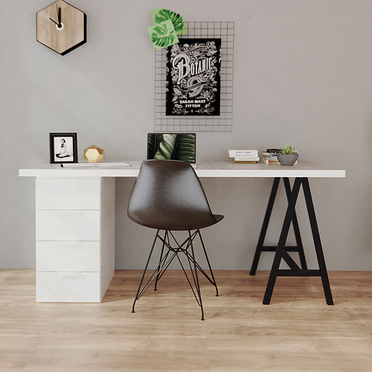 Письменный стол crafto СМИТ / white в стиле лофт