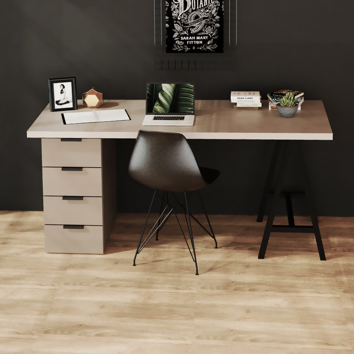 Письменный стол crafto СМИТ / gray в стиле лофт - фото 1 - id-p101153074