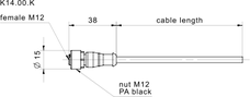 Circular connector M12 4-pin/5-pin/8-pin with coupling ring, plastic, фото 2