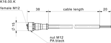 Circular connector M12 4-pin/5-pin/8-pin with coupling ring, plastic, фото 3