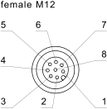 Circular connector M12 4-pin/5-pin/8-pin with coupling ring, plastic, фото 5