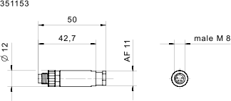 Circular connector M8 4-pin with coupling ring - фото 5 - id-p101153100