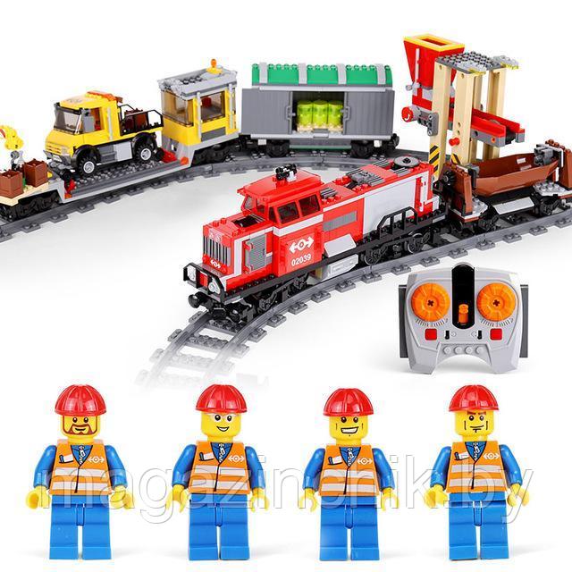 Красный товарный поезд Lepin 02039, на управлении, аналог Лего Сити 3677 - фото 4 - id-p101182687