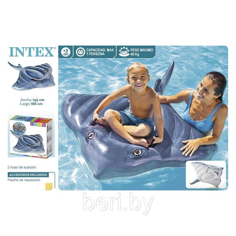 Надувная игрушка-наездник Скат, надувной плот, от 3 лет, интекс, INTEX 57550 - фото 6 - id-p100141857